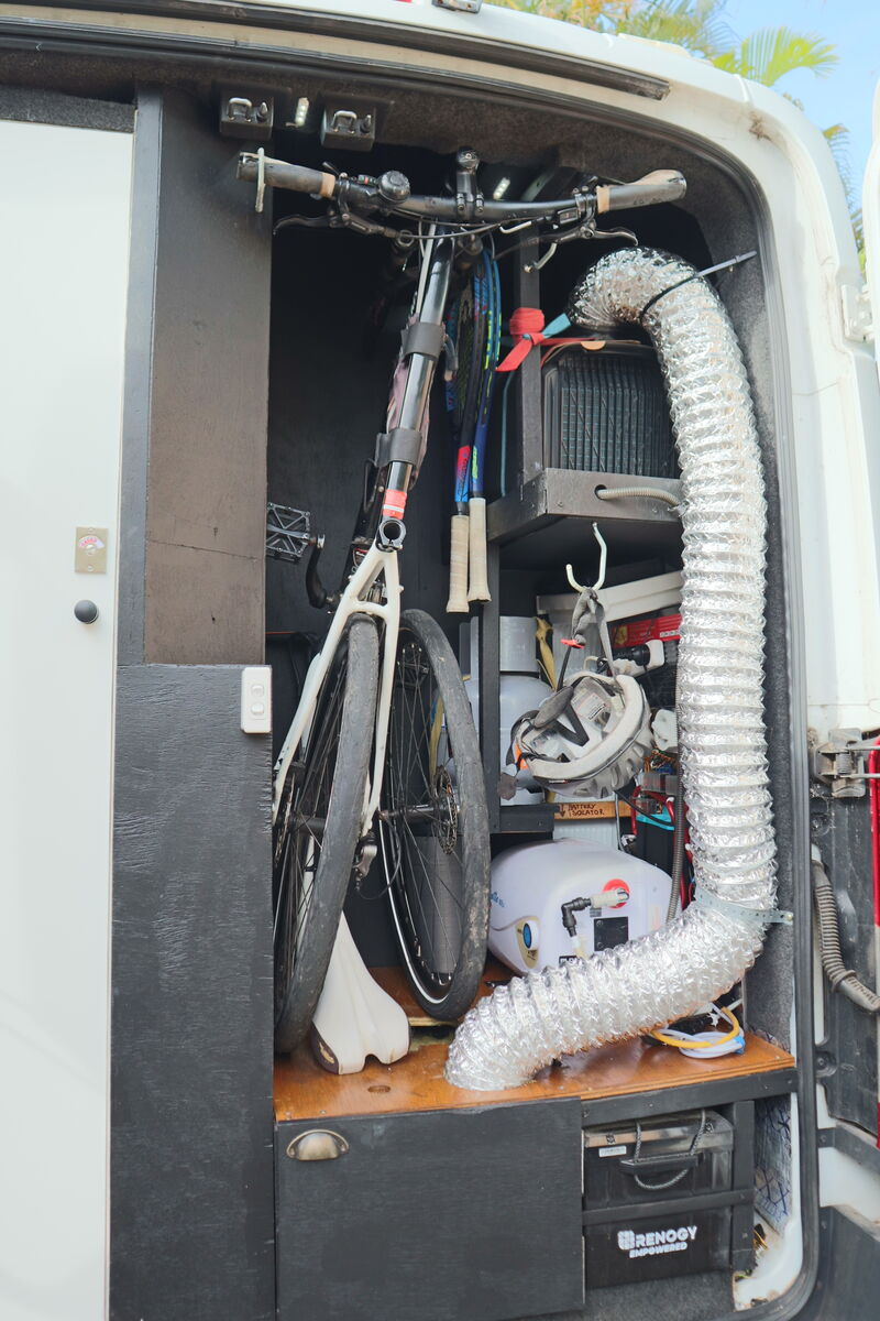 Bike storage in the garage area